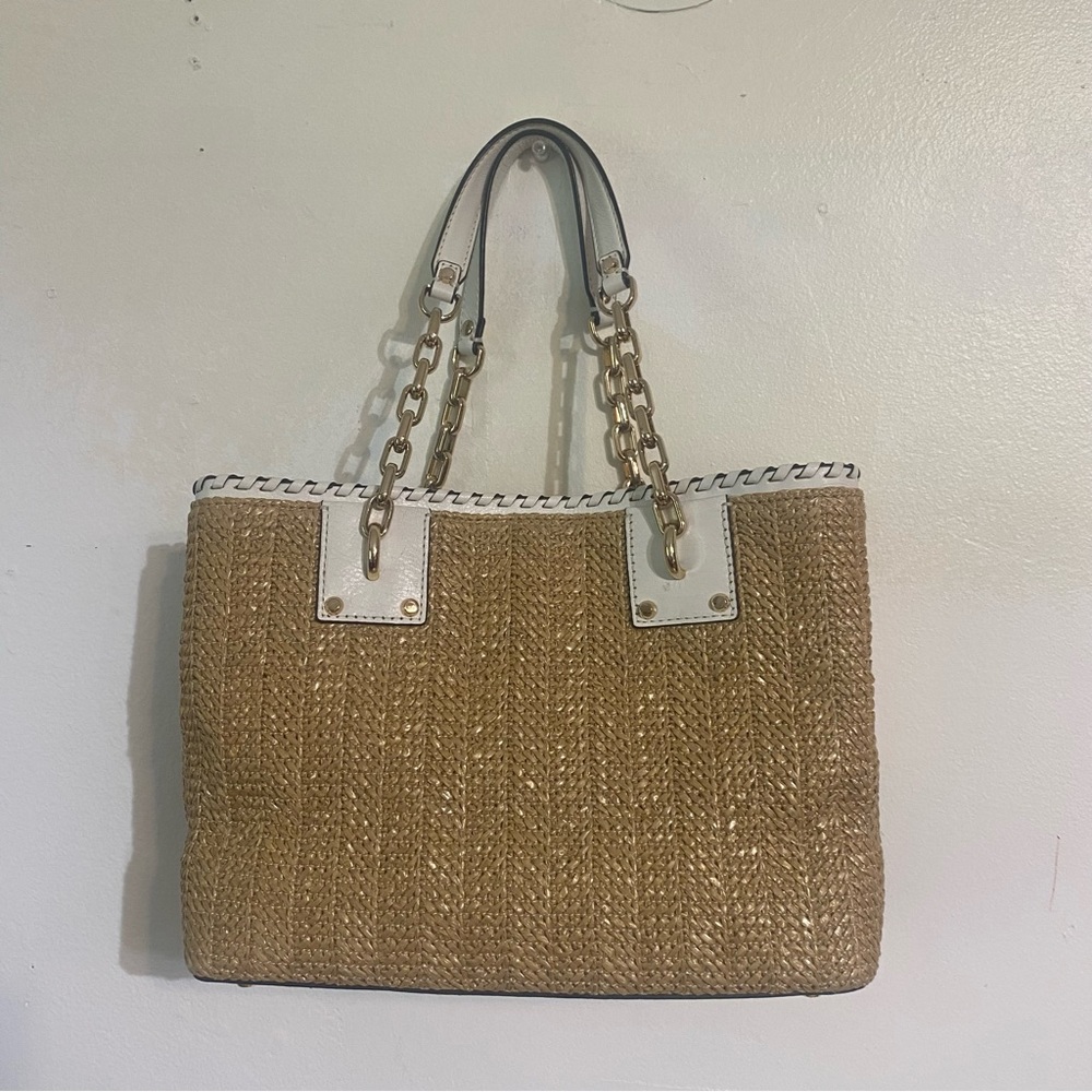 Michael Kors summer handbag, straw and leather.